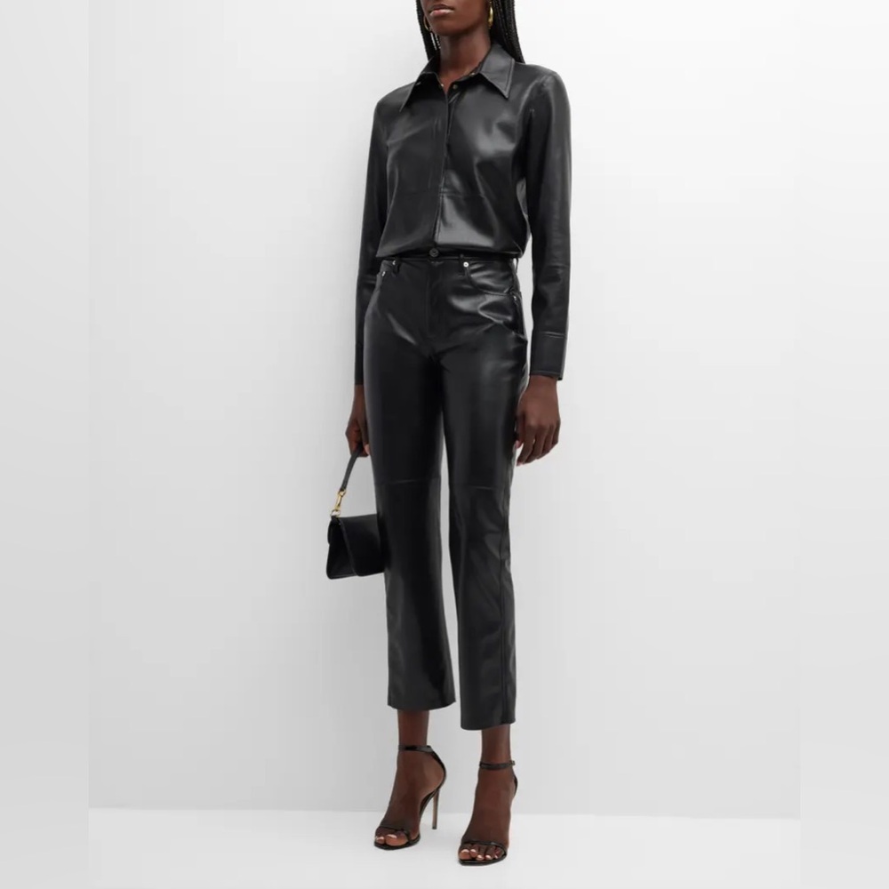 Nanushka Vinni Vegan Black Leather Pants